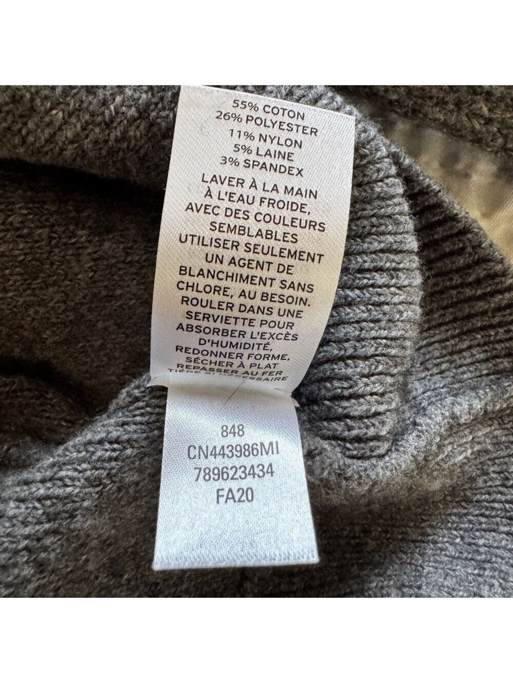Caslon Heathered Gray Cable Knit Turtleneck Sweater, S - Picture 7 of 9